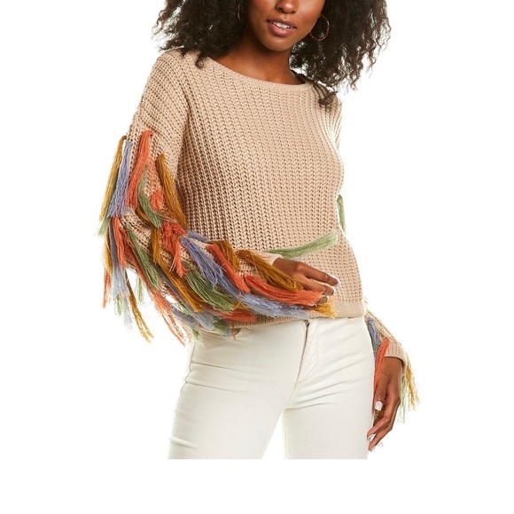 SALE HP/BOHO EMBELLISHED FRINGE STUNNER SWEATER - Picture 1 of 3